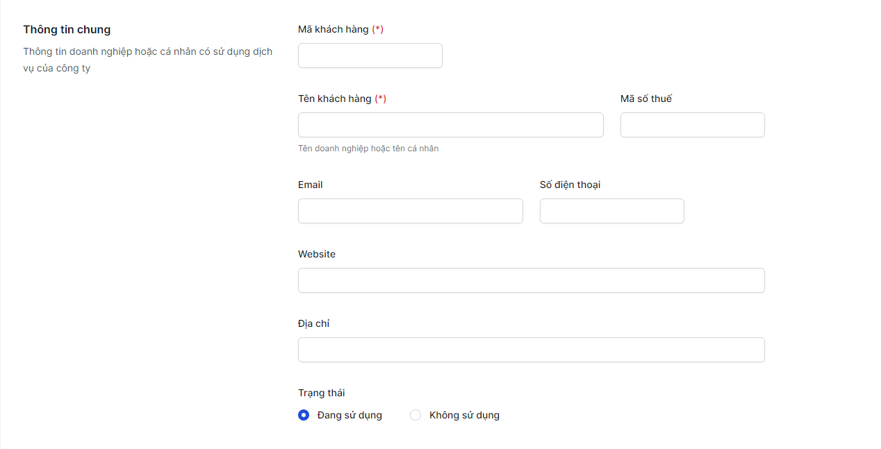 Thông tin chung khách hàng