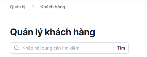 Thanh tìm kiếm khách hàng