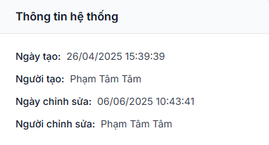 Thông tin hệ thống