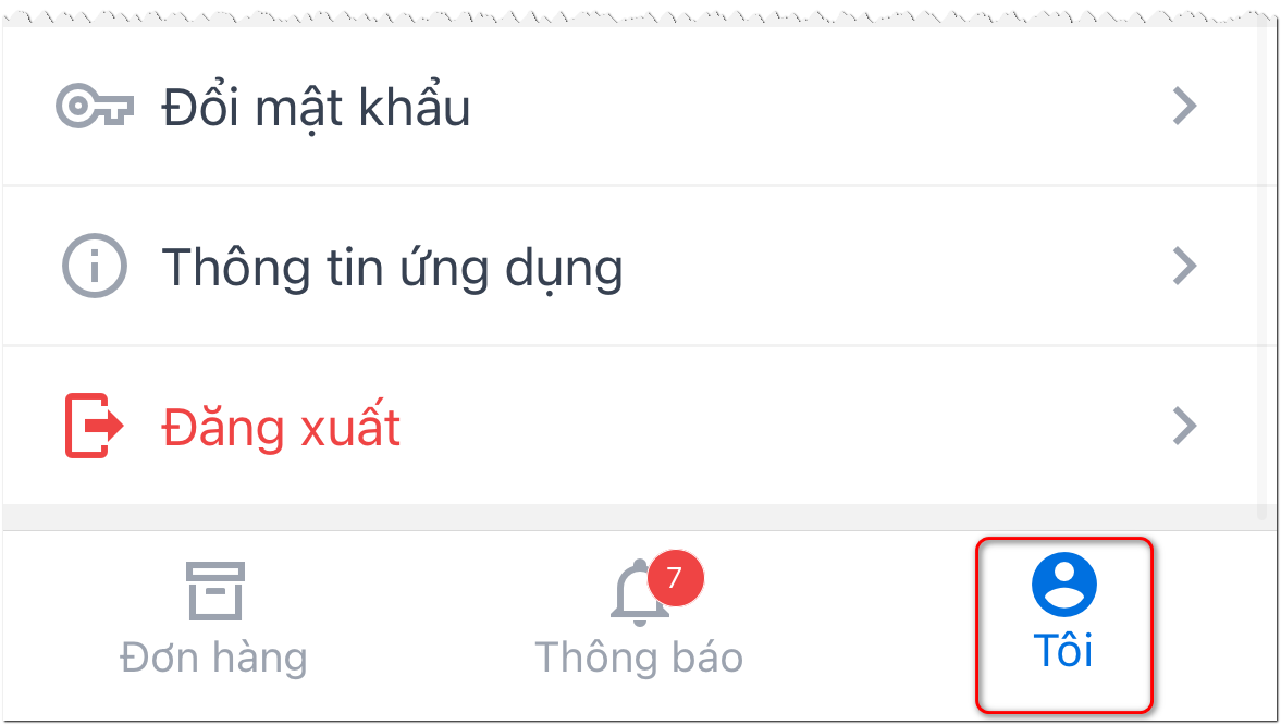 Chọn vào tab Tôi