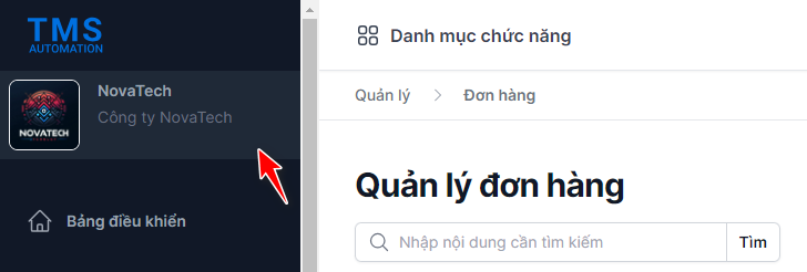 Nhấp vào logo doanh nghiệp